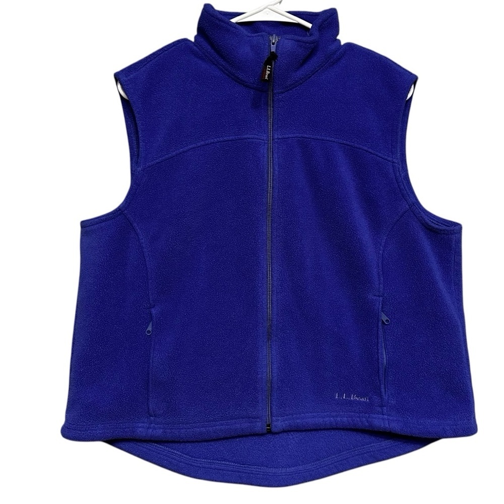 VTG L.L. Bean Outdoors Blue Fleece Full Zip Vest Gorpcore Size Large